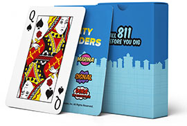 Image of Utility Defenders playing cards